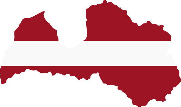 Latvia map city vector style color of country flag.