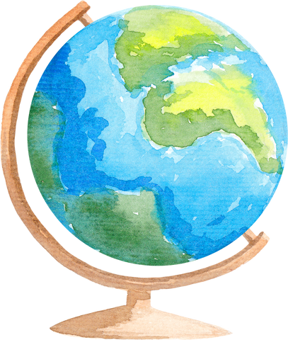 Globe Watercolor Illustration