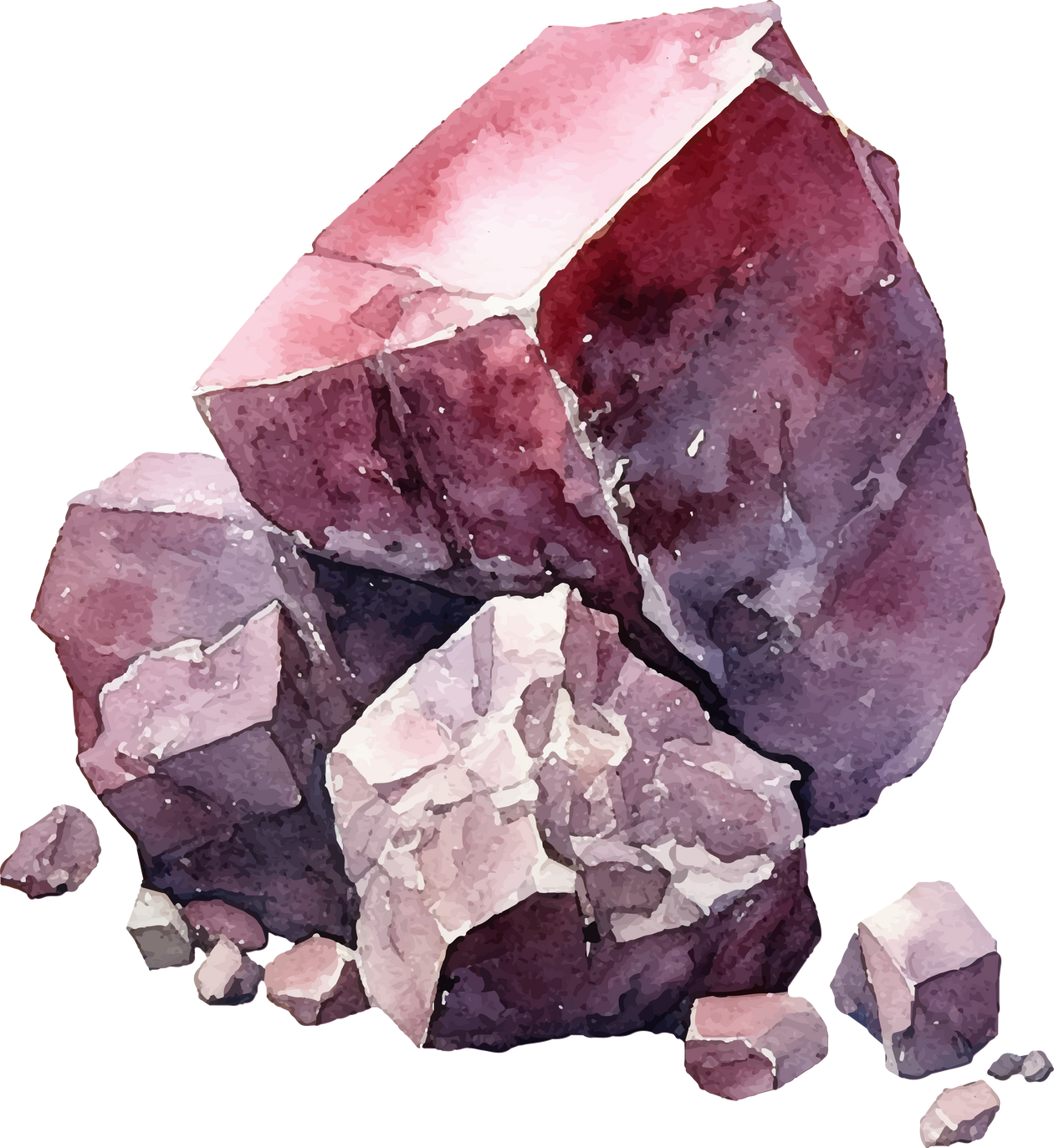 mineral in watercolor style illustration