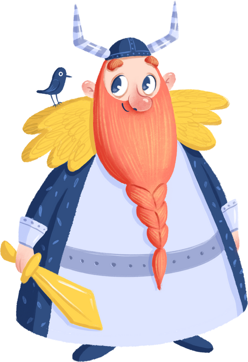 Cute Cartoon Viking Illustration