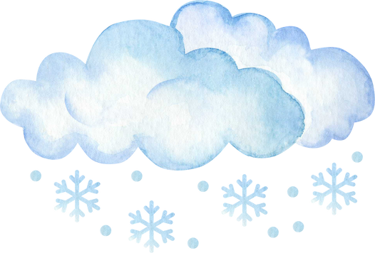 Cloud Snow Watercolor Illustration