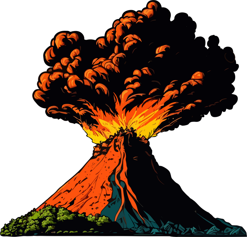 Volcano Eruption Detailed Icon