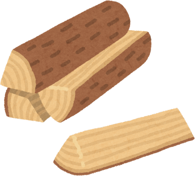 Hand-Drawn Illustration of Chopped Firewood